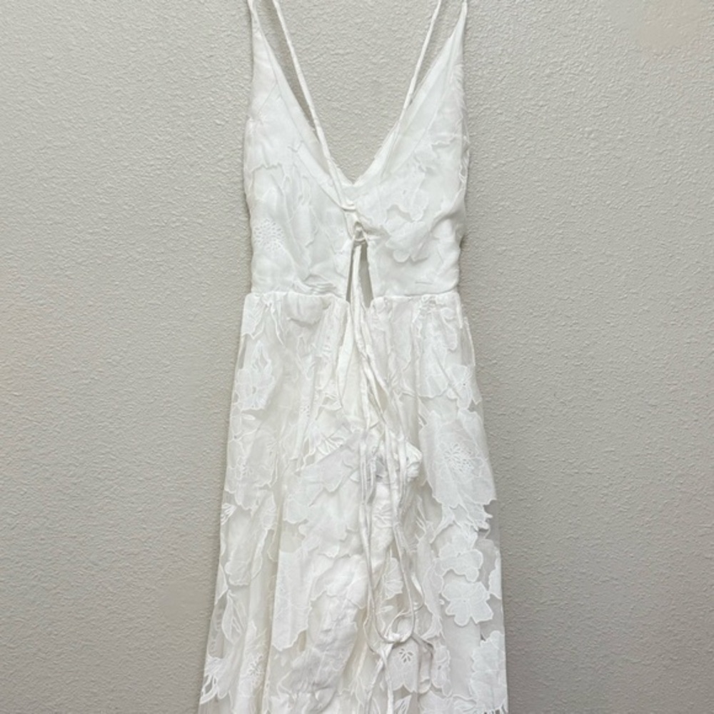 SOLD Brand New Lulus Feeling Like Forever White Jacquard Organza Midi Dress XL - Picture 7 of 10